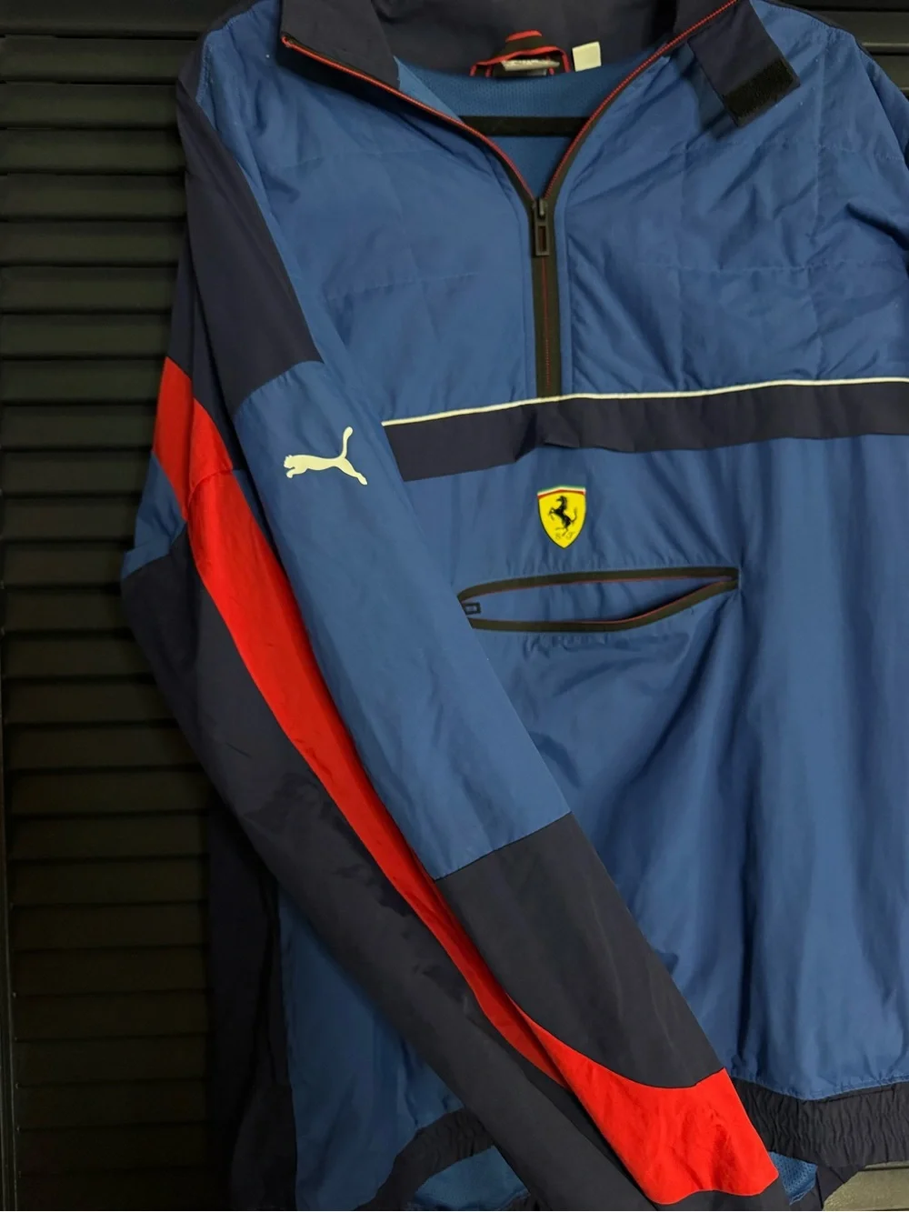 PUMA Scuderia Ferrari Anorak Windbreaker Men’s XL Blue Red